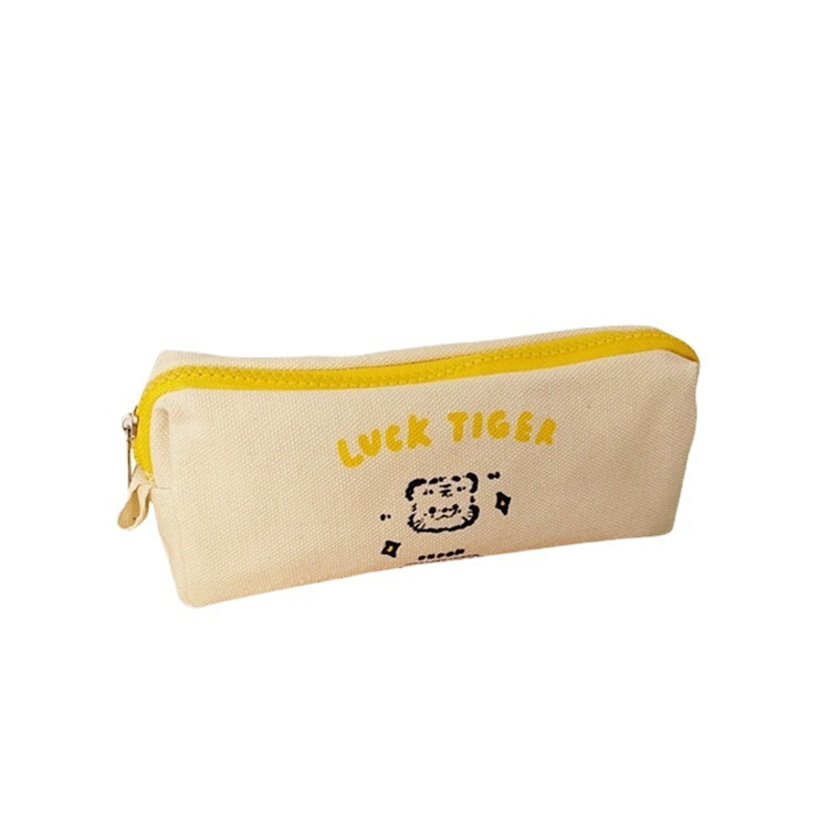 【 In Stock 】22272 Little Tiger Pen Case, ins Creative Stationery Box, Simple Storage Bag, Portable Makeup Bag Item Picture