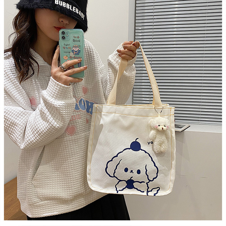 A new large-capacity Korean Instagram canvas bag for girls, a simple single-shoulder handbag for junior high school and primary school students undefined