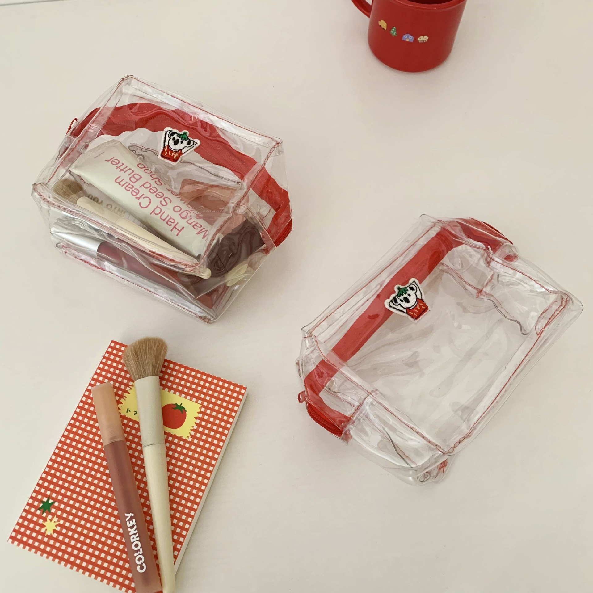 Cute little koala parts bag, starting from one piece, transparent PVC waterproof portable cosmetics storage bag, bag opening red envelope Specification drawing
