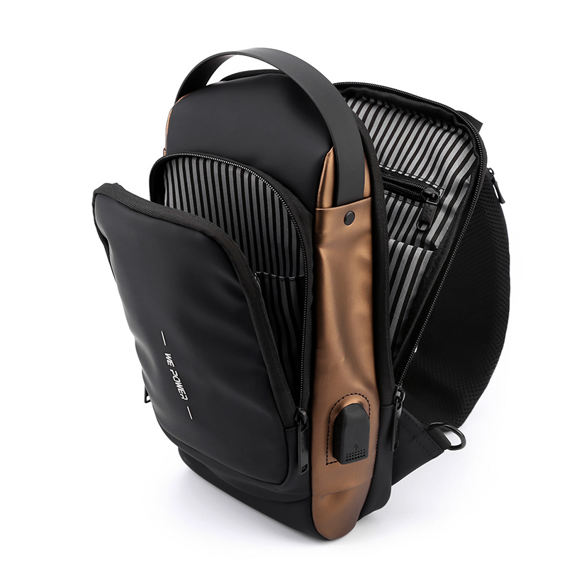 WEPOWER's new men's chest bag, anti-theft combination lock, motorcycle bag, cool cycling bag, crossbody bag and crossbody bag Item Picture