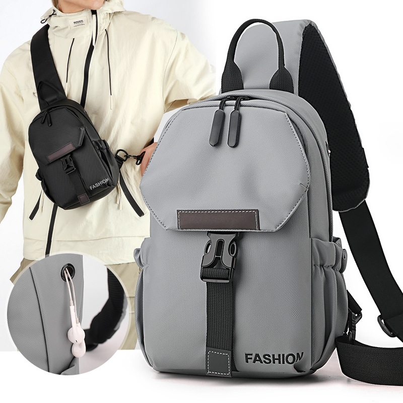 New fashionable crossbody bag, men's chest bag, large-capacity, lightweight and simple backpack, casual single-shoulder bag, men's trendy bag full figure