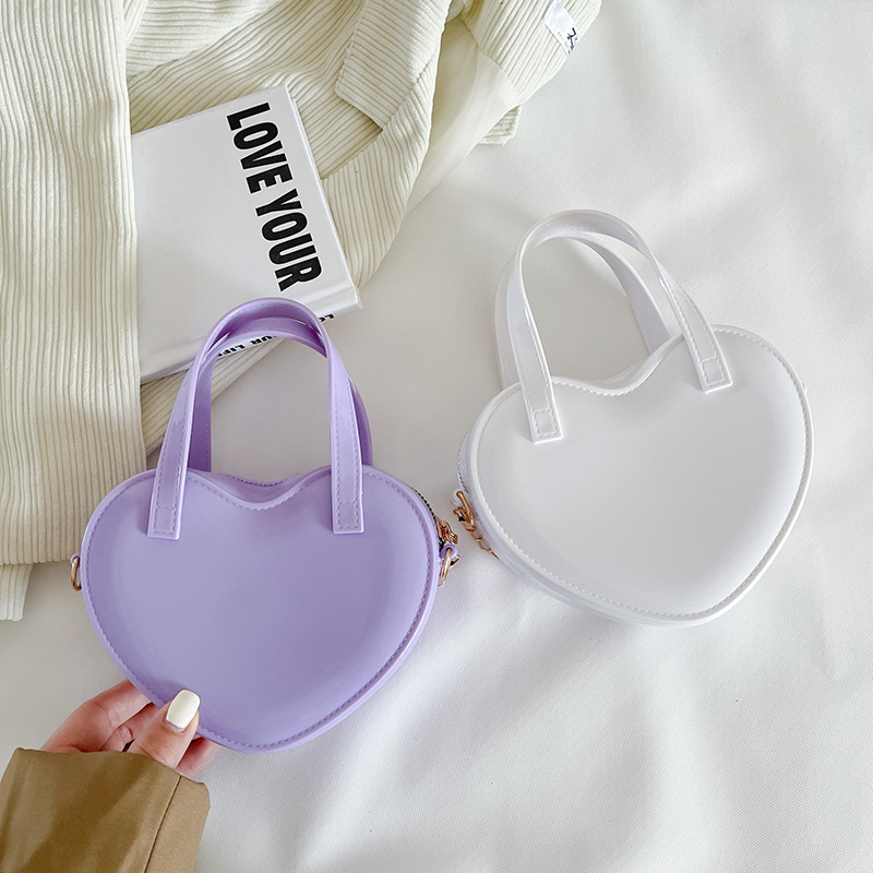 Bag Girl 2025 Summer New Trendy and fashionable jelly Bag, Korean version, popular and versatile, mini single-shoulder crossbody bag with a heart Specification drawing
