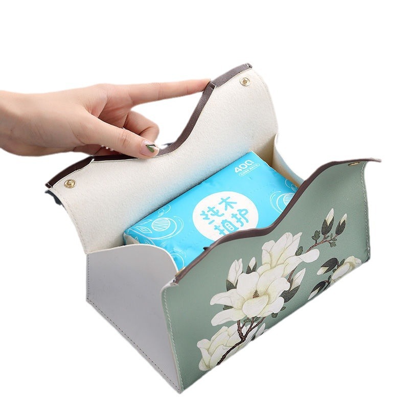 New Chinese-style tissue box, waterproof and easy to clean, home living room tissue box, simple and creative car storage tissue cover Item Picture