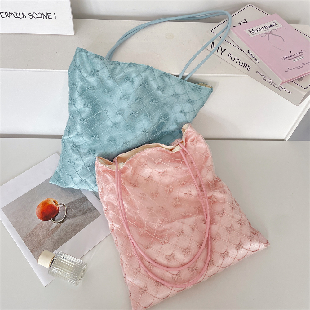 5781 Korean InS-style bow lace casual French single-shoulder bag, hand-held tote large capacity women's bag full figure