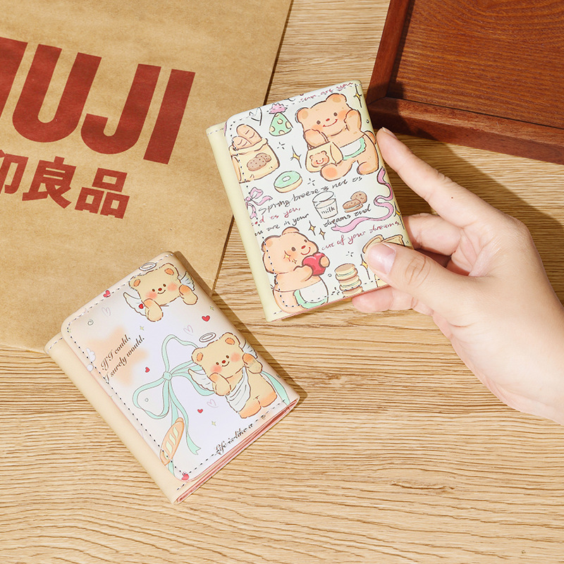 2024 New model factory direct sale Thai Butter Bear 30% off Wallet, Cute Academy Women's Wallet Card case 2-in-one details Picture