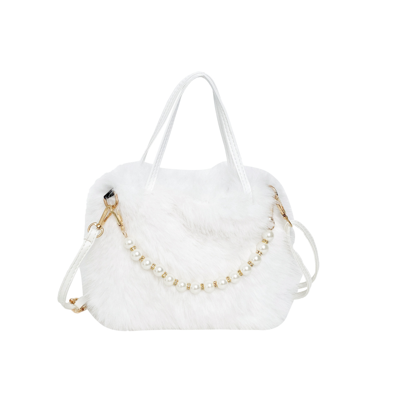 A versatile furry hand-held small bag for winter, a fashionable pearl square bag, and a high-quality women's crossbody furry bag for autumn and winter Application Scenario