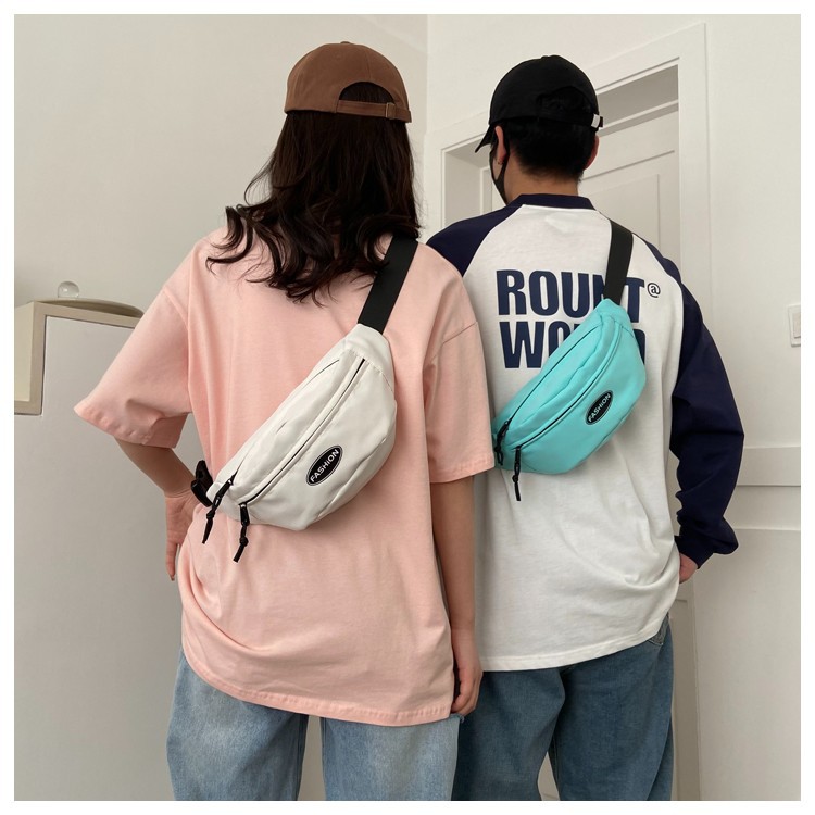 The 2024 new ins casual canvas bag, men's crossbody backpack and women's fitness waist bag are selling well Application Scenario