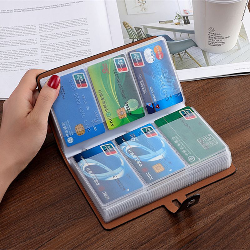 Guo Chao Shui Ink card case for men, anti-demagnetization, multi-slot ID card holder, large-capacity driver's license integrated compact card holder for women details Picture