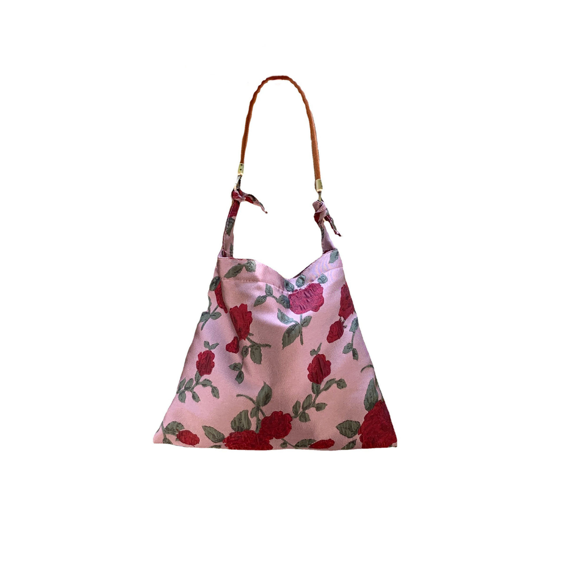 29121 New retro brocade jacquard fabric underarm bag, casual satin single-shoulder bag, crossbody tote bag Item Picture