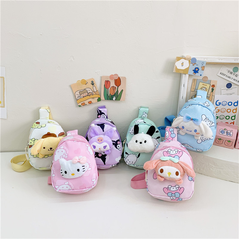 New cartoon cute children's bags for autumn and winter, coin purse, crossbody bag, Melody chest bag, casual girls' single-shoulder bag full figure