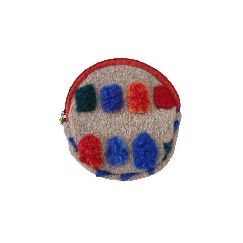 311111 Autumn Retro colorful dumpling small round bag, makeup bag, phone bag, cushion lipstick, Earphone storage bag Item Picture