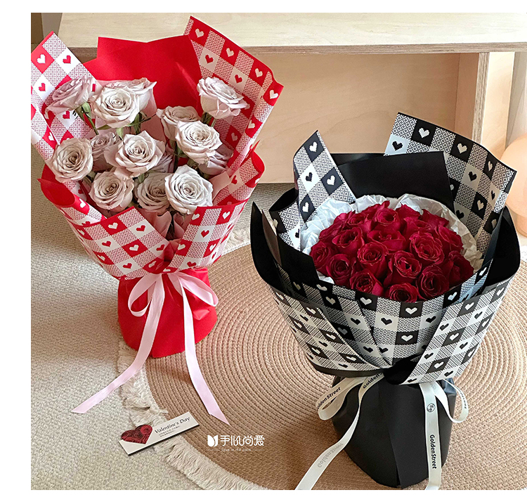 Su Xin Ge waterproof Korean-style fresh flower wrapping paper, flower shop bouquets, floral art rose wrapping paper pic 7