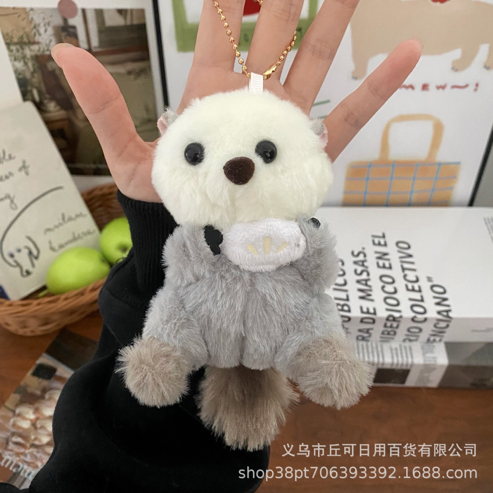Cute plush sea otter pendant doll, little figurine, girl's schoolbag, backpack pendant, couple keychain, bag pendant details Picture