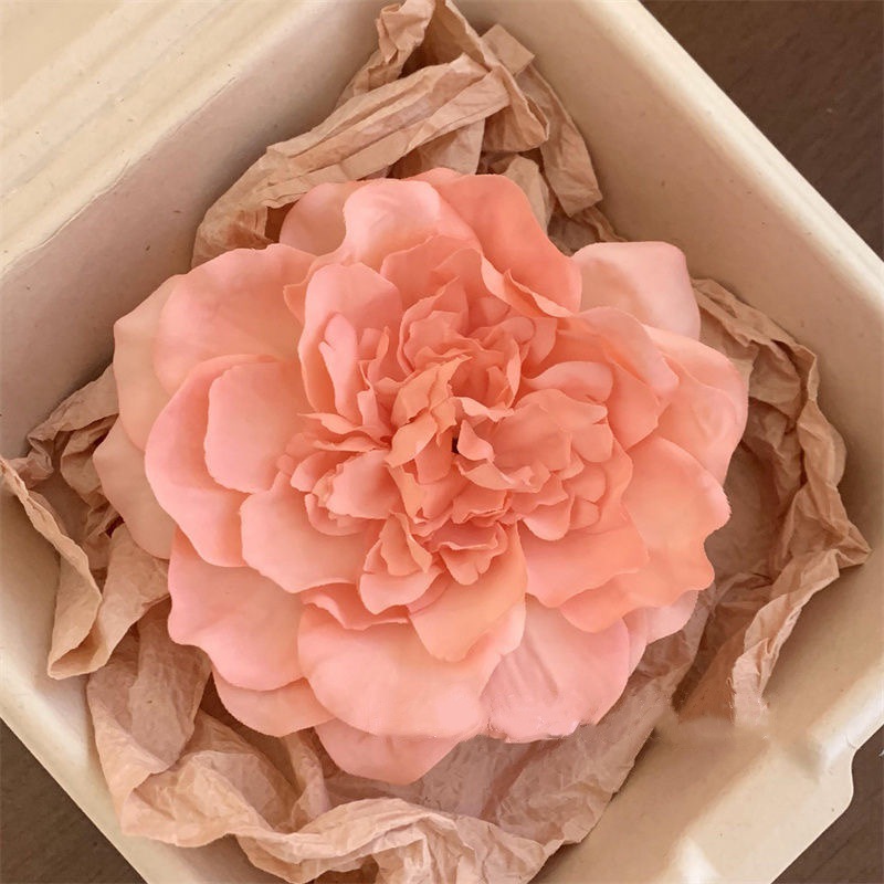 Seaside vacation peony flower hair clips, popular for sunset photos during outings, duckbill hair clips, realistic flower side clips Item Picture