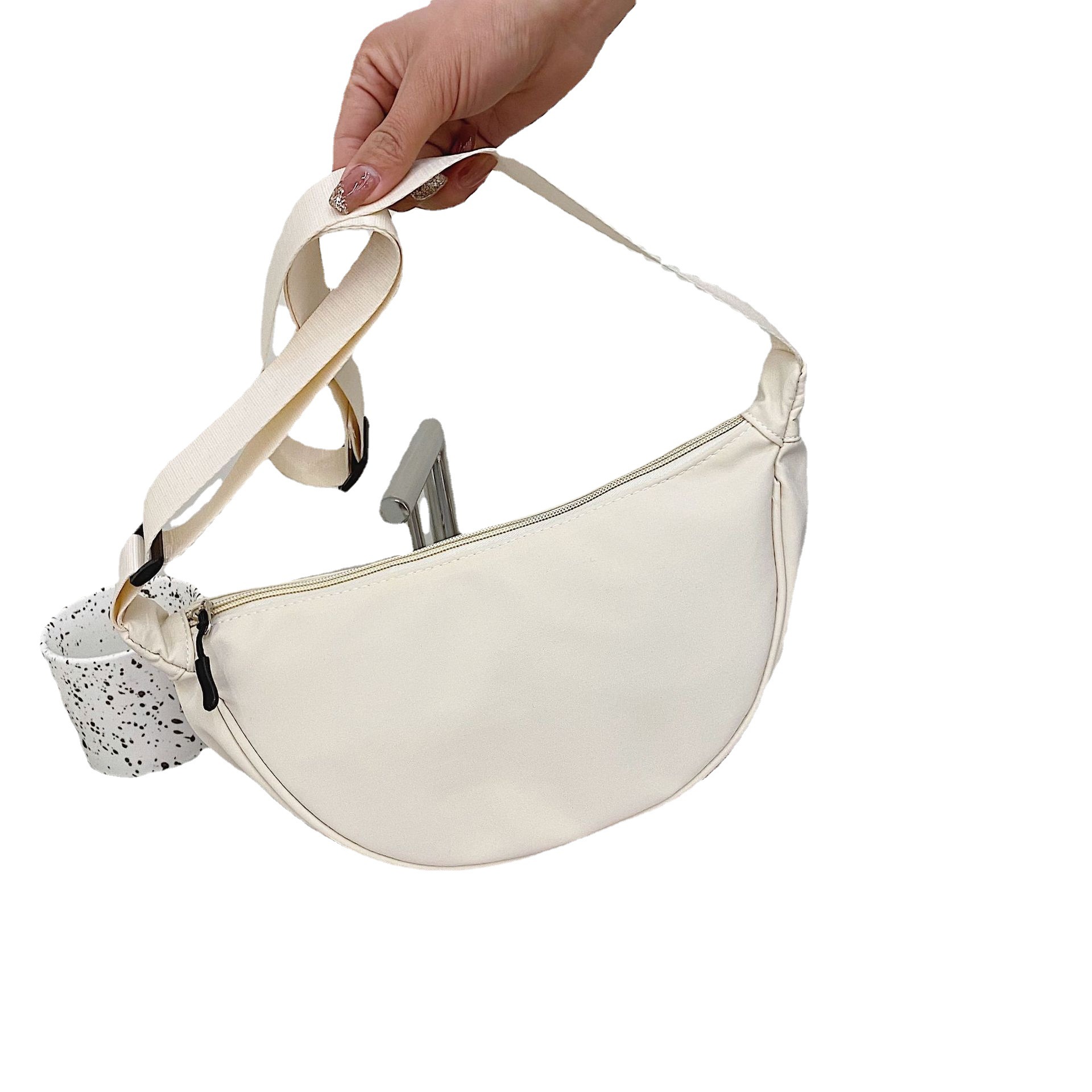 Korean canvas bag, Japanese 2022 new style casual student dumpling crossbody bag, women's summer versatile underarm single-shoulder bag Item Picture