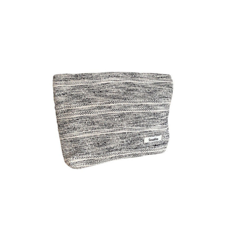 【 In Stock 】33192 Textured Butterfly large-capacity cosmetic bag, Jacquard striped fabric travel portable storage bag Item Picture