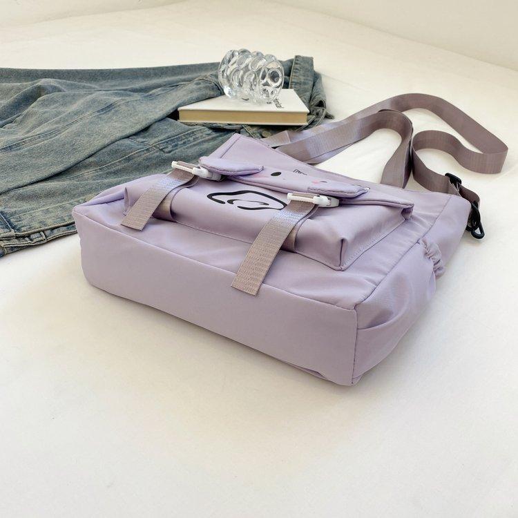 Foreign trade women's bag, large capacity bucket bag, 2024 new style nylon fabric cute cartoon dog shoulder bag, crossbody bag undefined