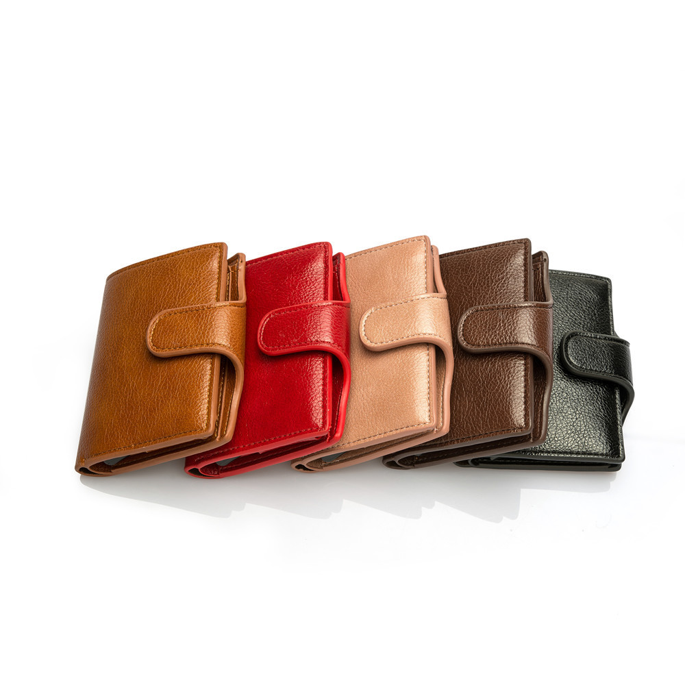 RFID anti-theft money swiping bag, multi-functional buckle, women's wallet, PU 20% off, metal men's wallet, card case, wallet Item Picture