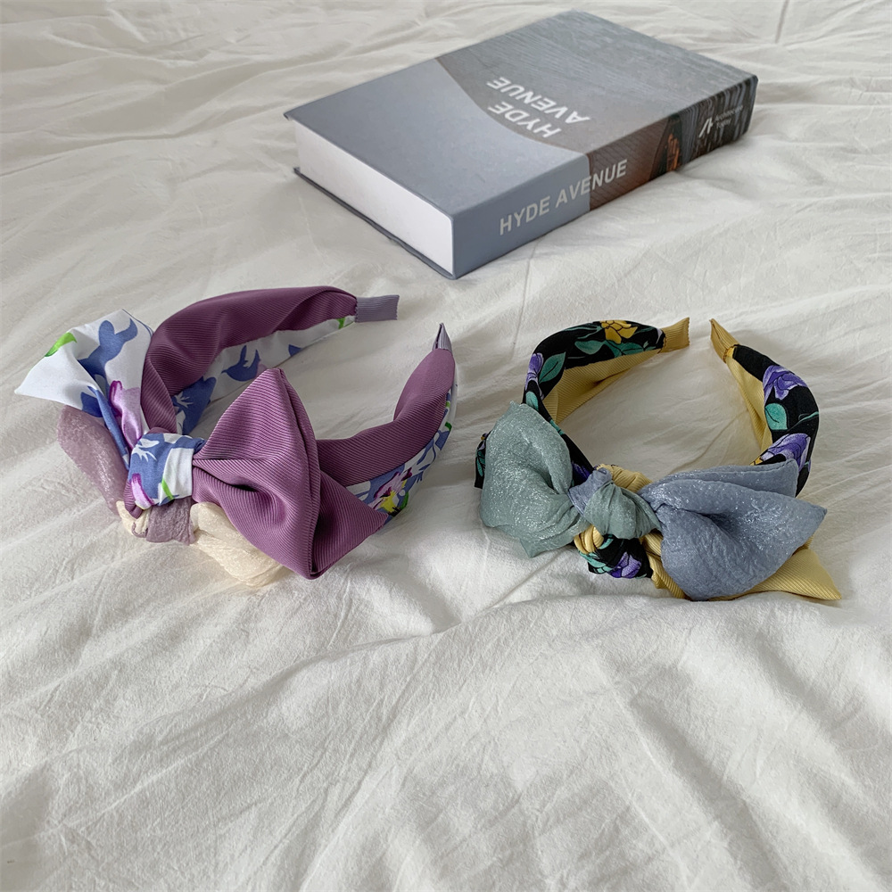 26122 Korean retro hair band Double-layer three-dimensional butterfly Organza color-blocked hair band and hair accessory details Picture