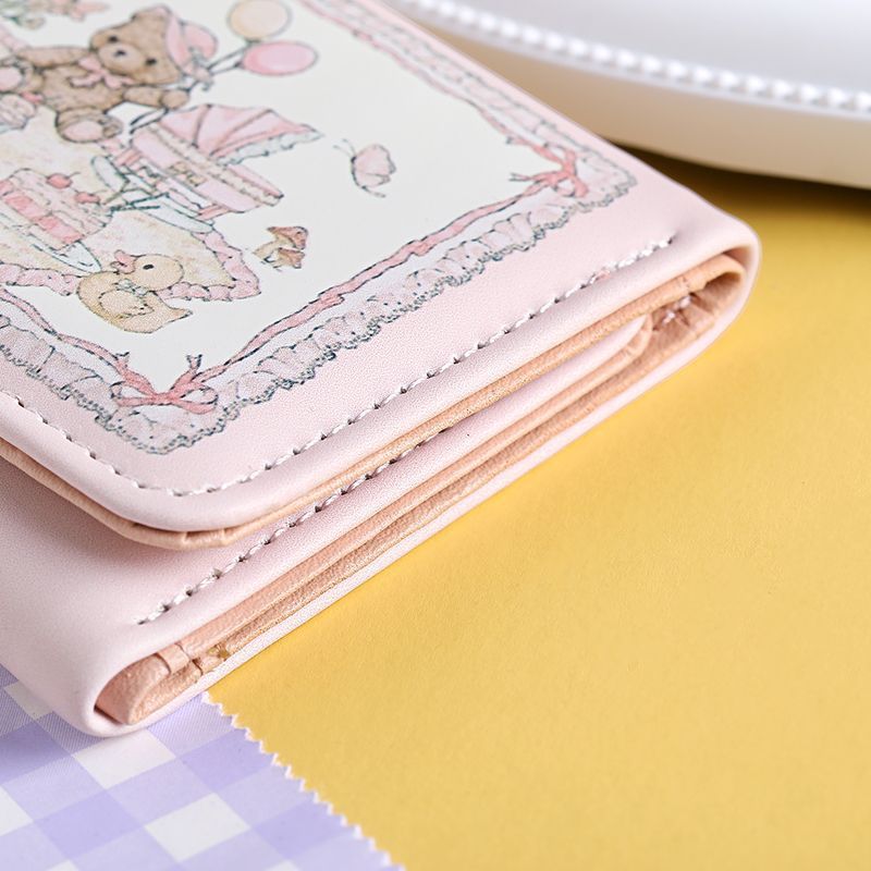 The "Girl Dream Spring Picnic Series" rabbit-bear wallet features a cute and original design with anti-demagnetization and multi-slot magnetic buckle Application Scenario