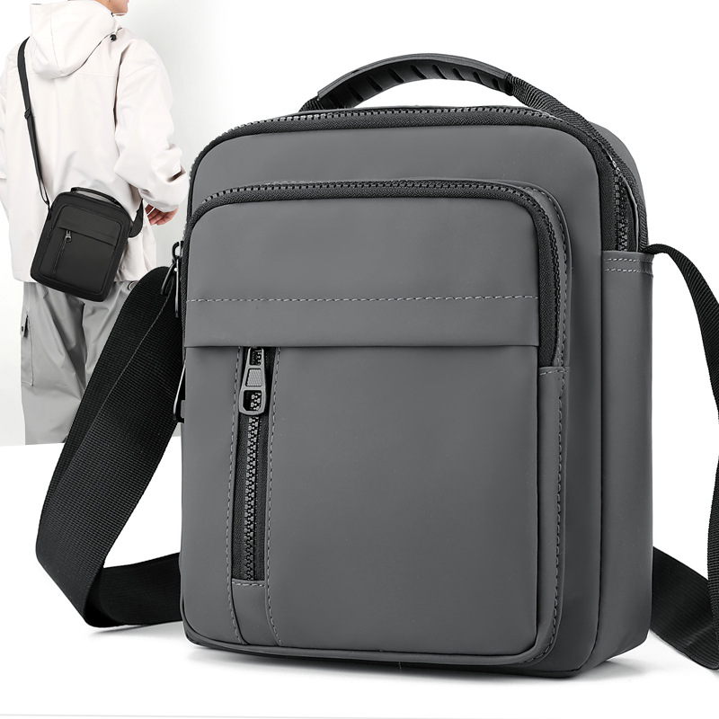 Wholesale of new cross-border simple, casual and durable single-shoulder bags with large capacity and multiple pockets, waterproof leather film fabric crossbody bags full figure