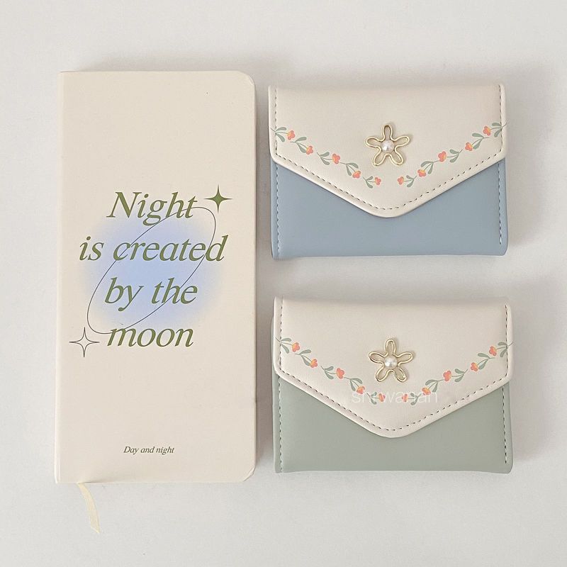 New Korean version small wallet for girls, short print, fresh and clean, 30% off for cross-border trade, large-capacity student coin purse for girls Application Scenario