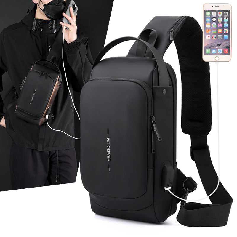 WEPOWER's new men's chest bag, anti-theft combination lock, motorcycle bag, cool cycling bag, crossbody bag and crossbody bag full figure