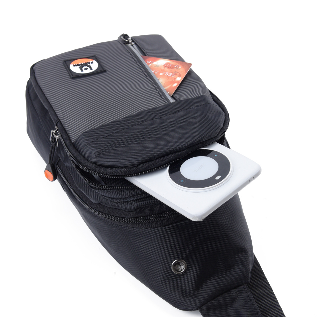 Durable men's business Korean-style multi-layer pocket single-shoulder crossbody bag, new trendy sports backpack, water bottle bag details Picture