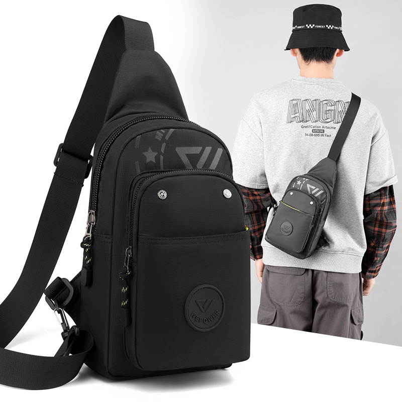 Cross-border new trendy and fashionable men's bags, casual bags, sports chest bags, crossbody bags, men's bags for travel and outings, chest bags full figure