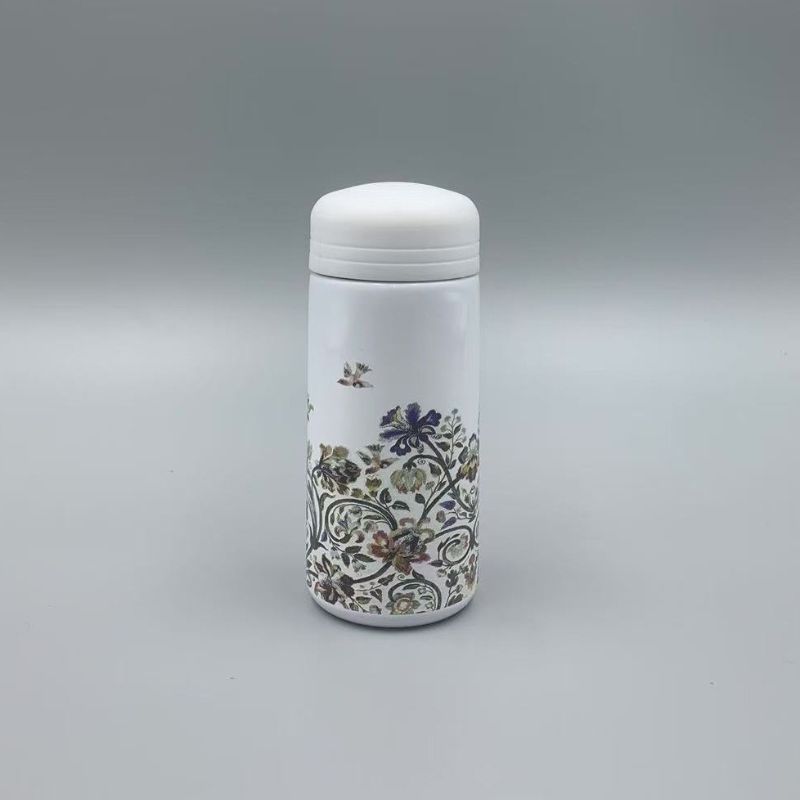 大容量磨砂中国风国潮保温杯不锈钢花开富贵