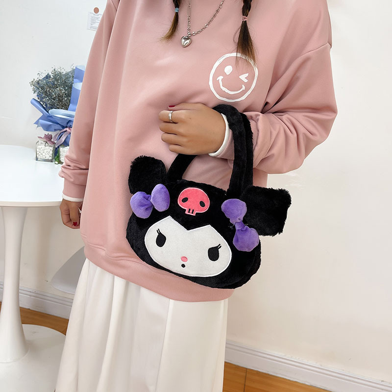 Cute Japanese-style girlish heart, cinnamon dog plush crossbody bag, mobile phone bag, big-eared little white student soft girl, jk small bag details Picture