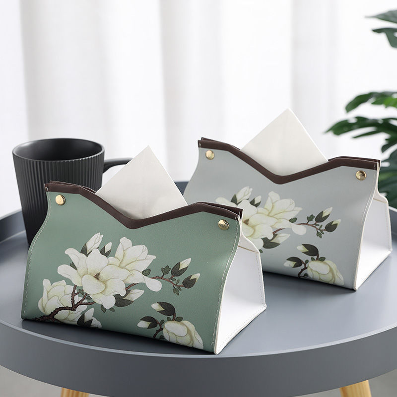 New Chinese-style tissue box, waterproof and easy to clean, home living room tissue box, simple and creative car storage tissue cover details Picture