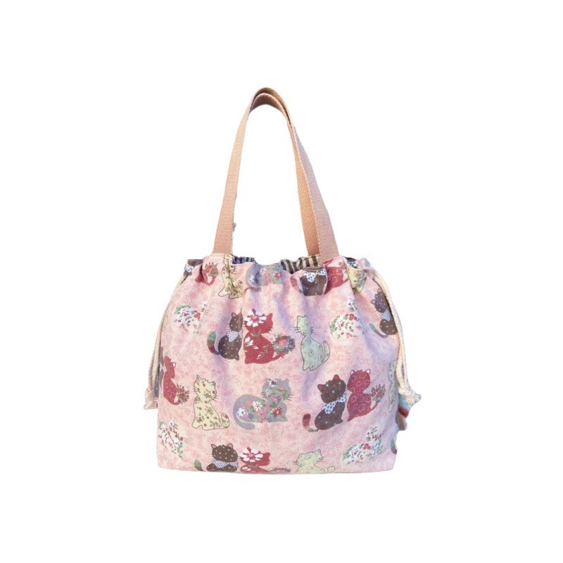 Japanese-style printed handbag, office lunch bag, cute cartoon canvas tote bag, mommy's small bag to carry out by hand Item Picture