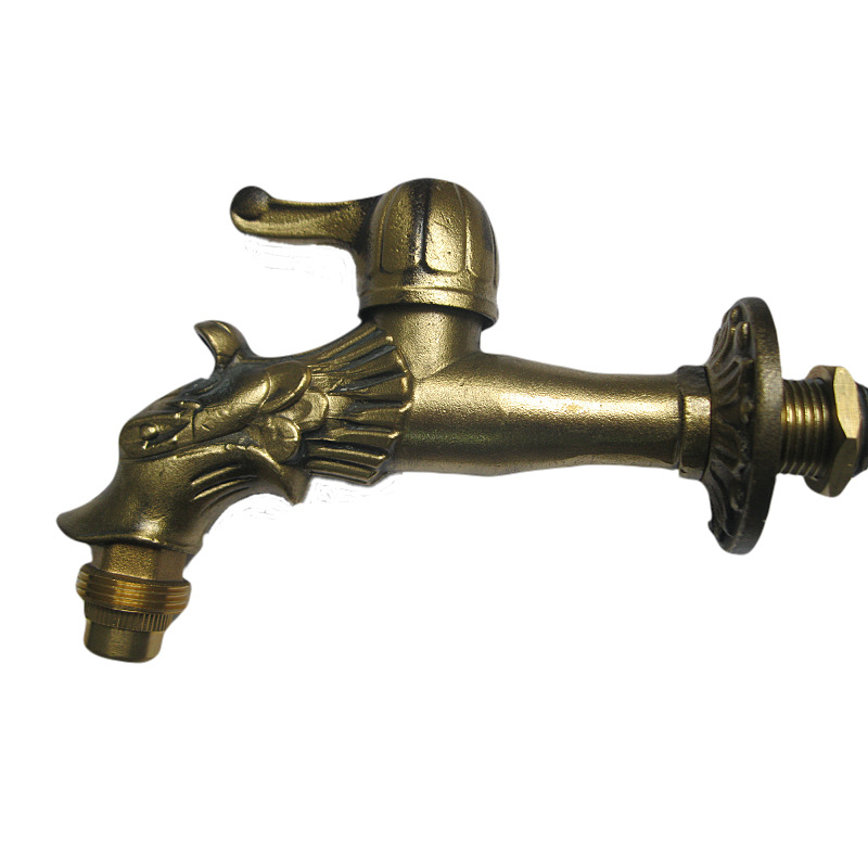 All-copper animal faucet, dragon-shaped faucet, garden faucet, gardening faucet, antique and aged, single cold finish Item Picture