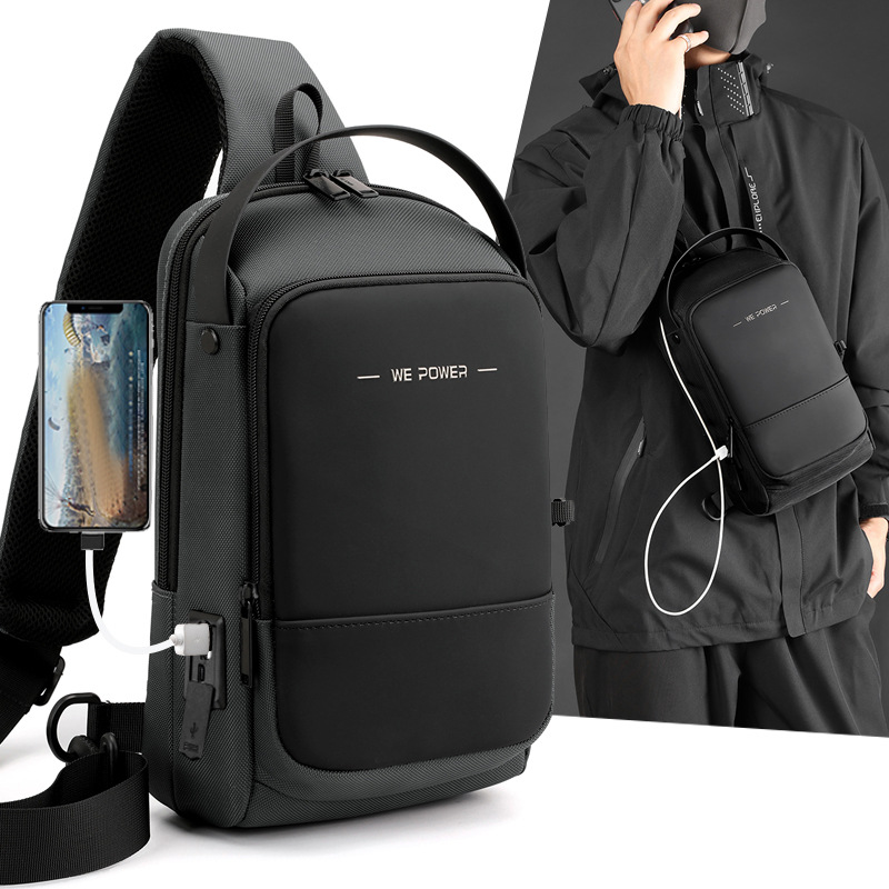 wepower's new functional men's chest bag, outdoor waterproof crossbody bag, men's multi-functional business chest bag and backpack full figure