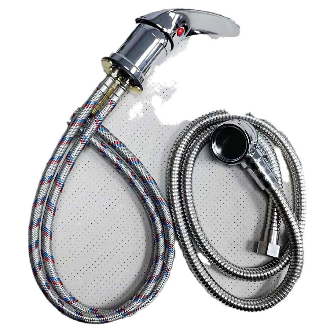 Hair salon shampoo faucet, hair salon shampoo bed hot and cold faucet switch with showerhead hose, shower bed accessories Item Picture