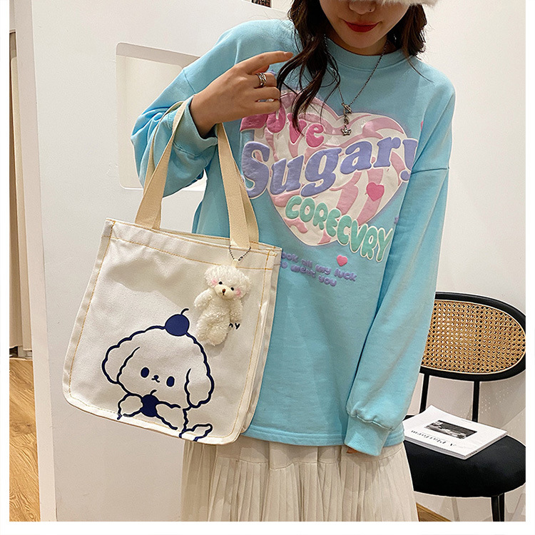 A new large-capacity Korean Instagram canvas bag for girls, a simple single-shoulder handbag for junior high school and primary school students undefined