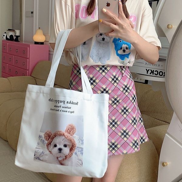 37162 Large-capacity tote bag for women, 2023 new cartoon printed handbag, shopping bag, Mommy canvas, single shoulder Specification drawing