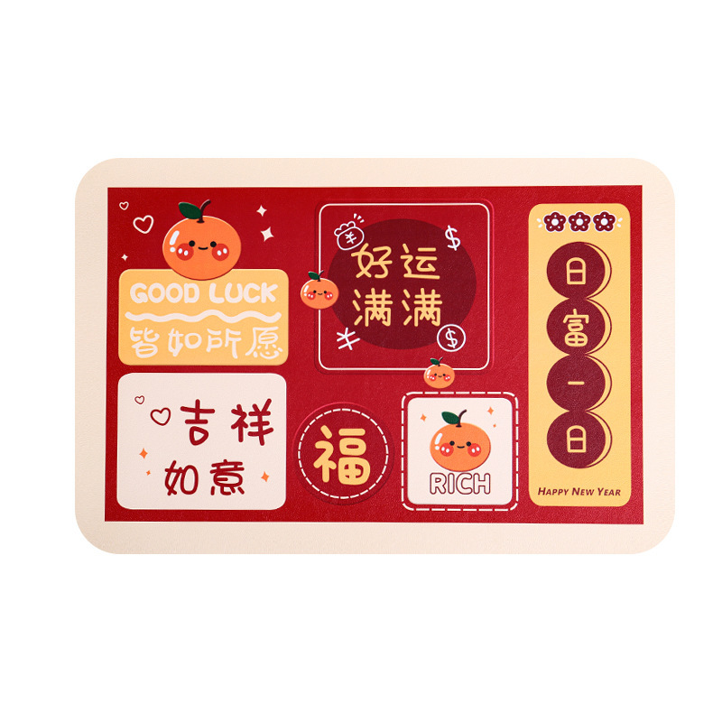 Cute heat insulation pads, festive dining table MATS, waterproof, oil-proof, self-cleaning, anti-slip bowl MATS, cup MATS, bar counter, desk, kitchen Application Scenario