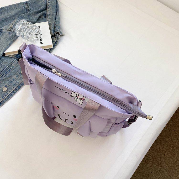 Foreign trade women's bag, large capacity bucket bag, 2024 new style nylon fabric cute cartoon dog shoulder bag, crossbody bag Item Picture
