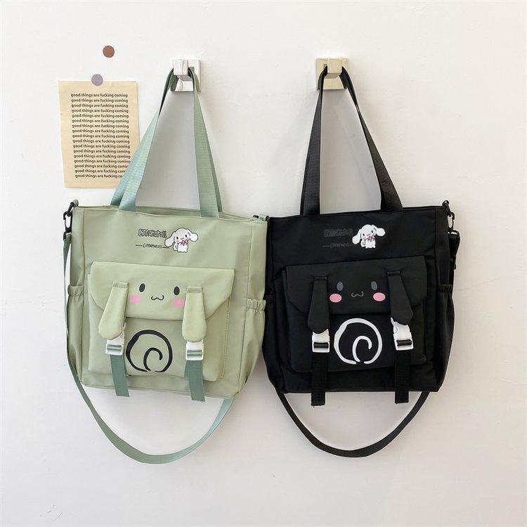 Foreign trade women's bag, large capacity bucket bag, 2024 new style nylon fabric cute cartoon dog shoulder bag, crossbody bag undefined