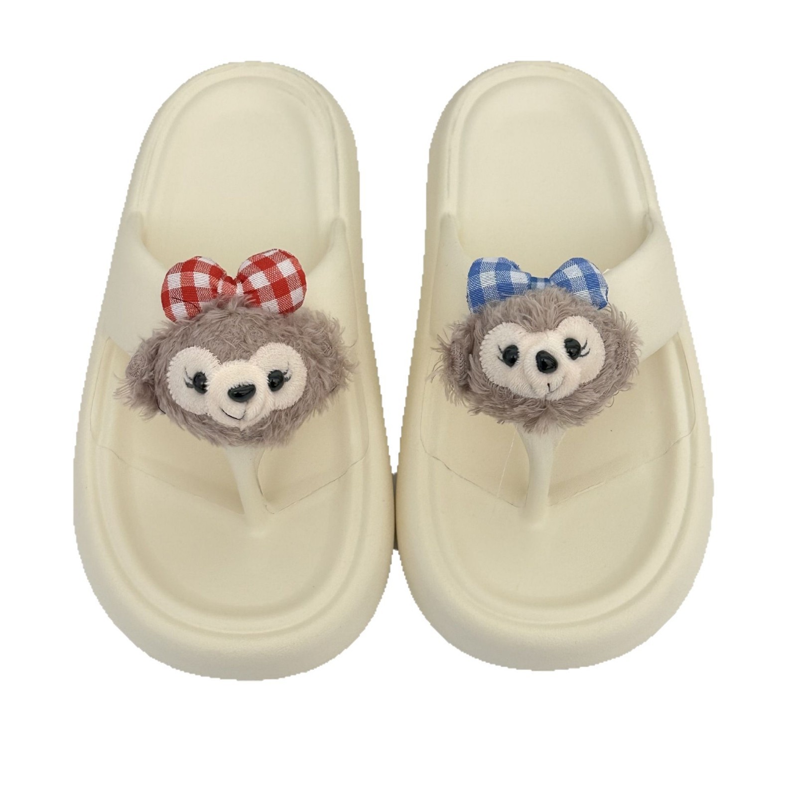 Cute Sherry rose slippers, dirt-resistant giant soft-soled flip-flops, summer women's style, can be worn outside, vacation beach casual slippers Item Picture