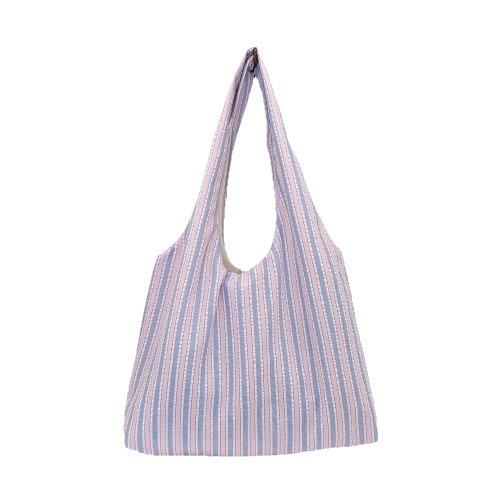 47221 Korean dopamine striped canvas bag, vest bag, large-capacity underarm bag, schoolbag for female students Item Picture