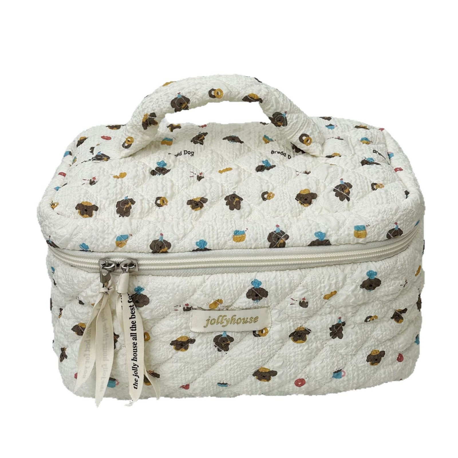 Ins-style cute puppy makeup bag for women, portable large-capacity travel and business trip skin care and cosmetics storage bag Item Picture