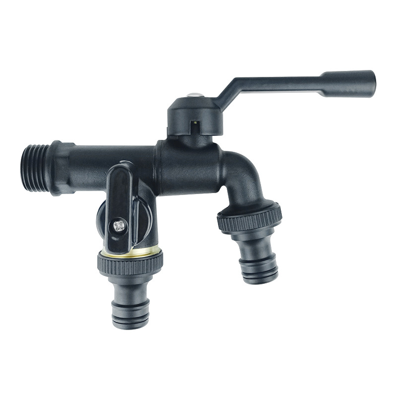 Factory direct sales of brass faucets, one in and two out, outdoor garden and courtyard anti-freezing and sun protection, flower watering copper faucets wholesale Item Picture