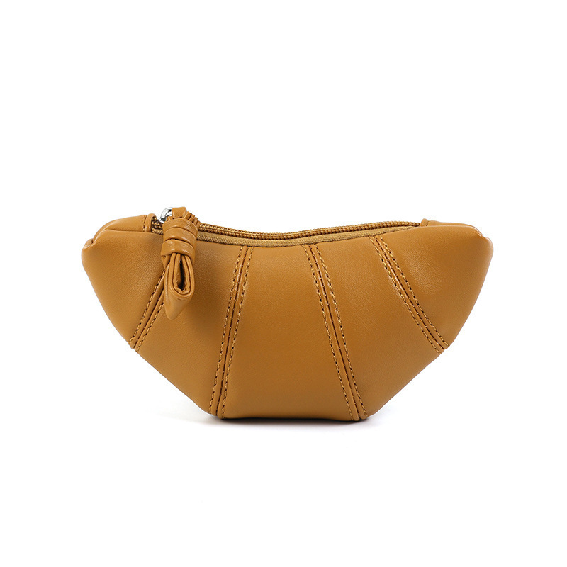 Korean style Instagram croissants with a unique texture, croissants, dumplings, large-capacity coin purses, simple for women, in solid color Specification drawing