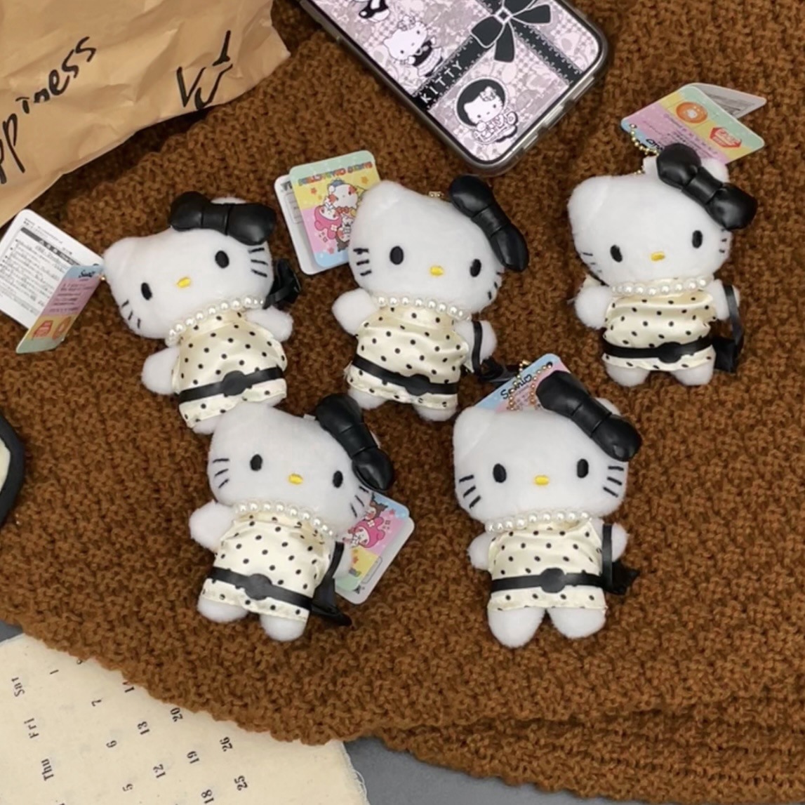 Cute cartoon swimming ring cat pendant, high appearance level bikini cat pendant, bag pendant, mini doll details Picture