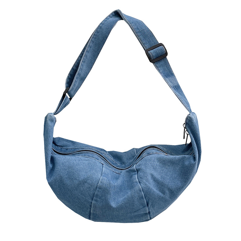 Hong Kong-style Harajuku ins bags, women's crossbody bag, versatile denim chest bag, men's waist bag, street fashion brand, student crossbody bag Item Picture
