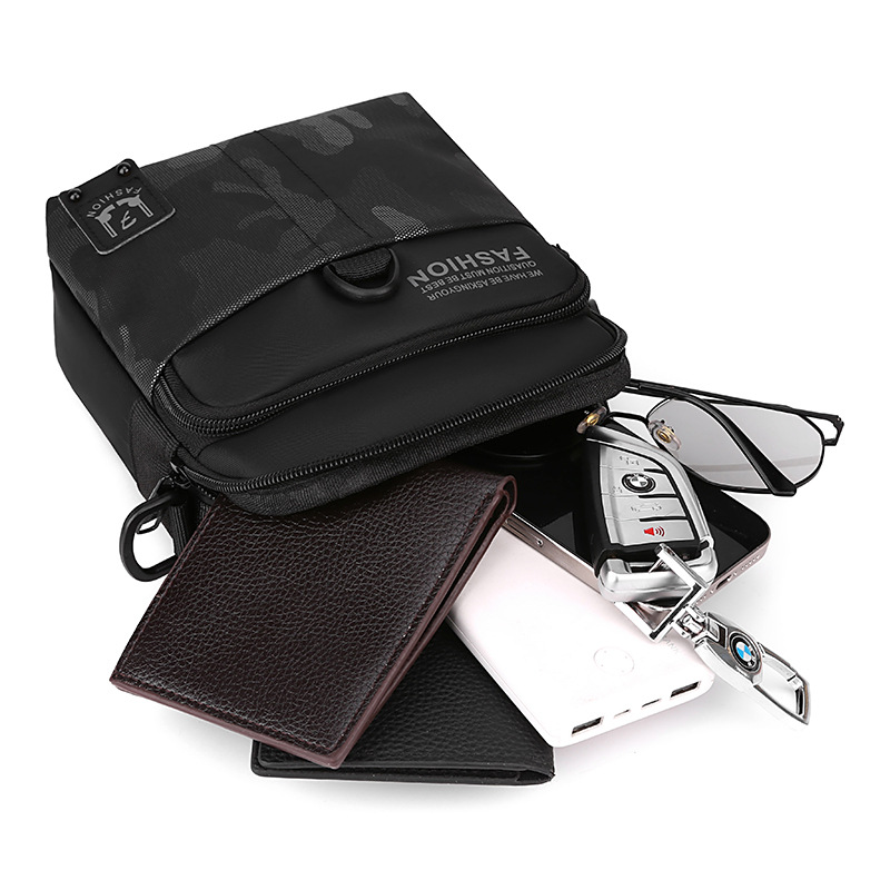 Men's 2024 new Oxford fabric single-shoulder crossbody bag Casual men's bag Spring/Summer business crossbody bag Men's bag Specification drawing