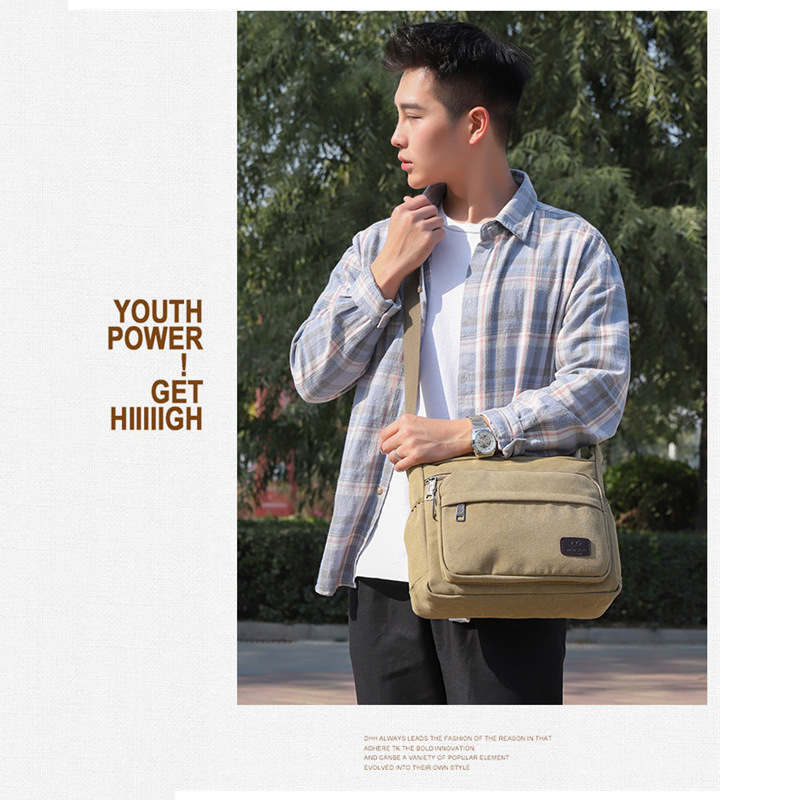 Physical men's canvas crossbody bag, office document bag, men's business casual bag, travel high-end single-shoulder bag Application Scenario